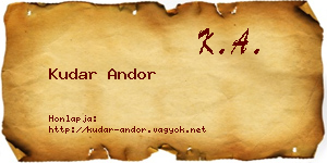 Kudar Andor névjegykártya